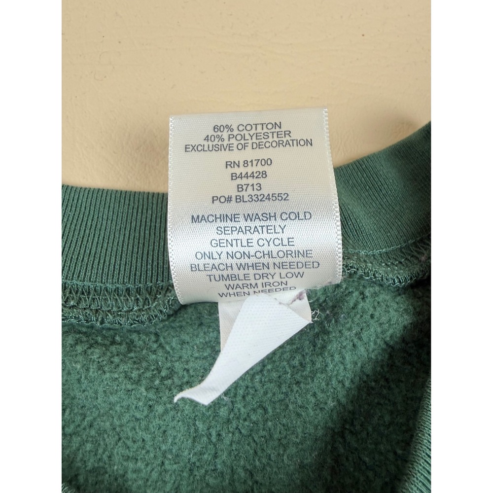 Cottagecore Floral Embroidered Sweatshirt Cotton Blend Green Medium Blair - Picture 5 of 5